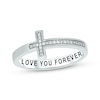 Thumbnail Image 1 of Diamond Horizontal Cross Promise Ring 1/20 ct tw Sterling Silver