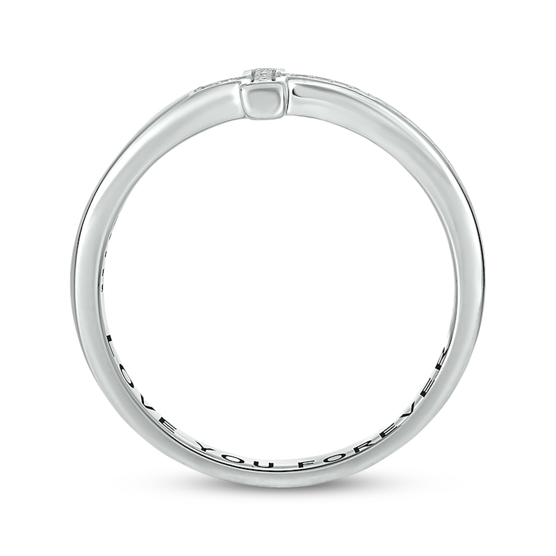 Main Image 3 of Diamond Horizontal Cross Promise Ring 1/20 ct tw Sterling Silver