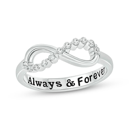 Diamond Infinity Promise Ring 1/8 ct tw Sterling Silver