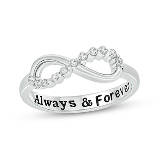 Diamond Infinity Promise Ring 1/8 ct tw Sterling Silver