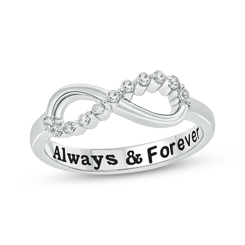 Main Image 1 of Diamond Infinity Promise Ring 1/8 ct tw Sterling Silver