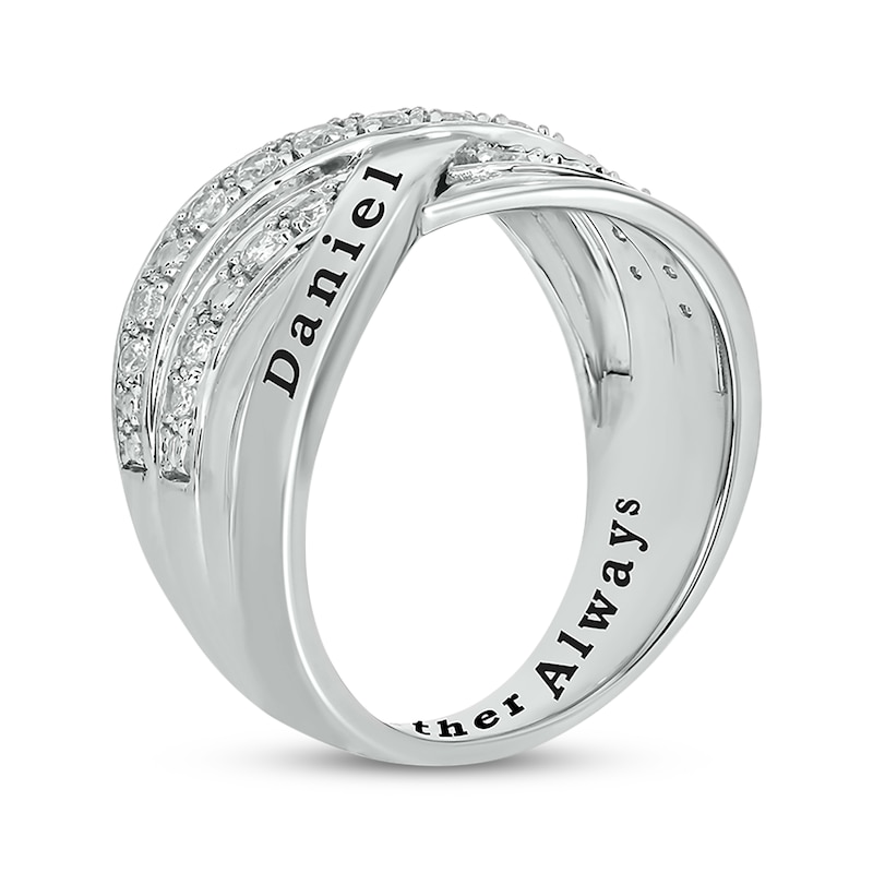 Main Image 2 of Diamond Crossover Promise Ring 1/3 ct tw Sterling Silver