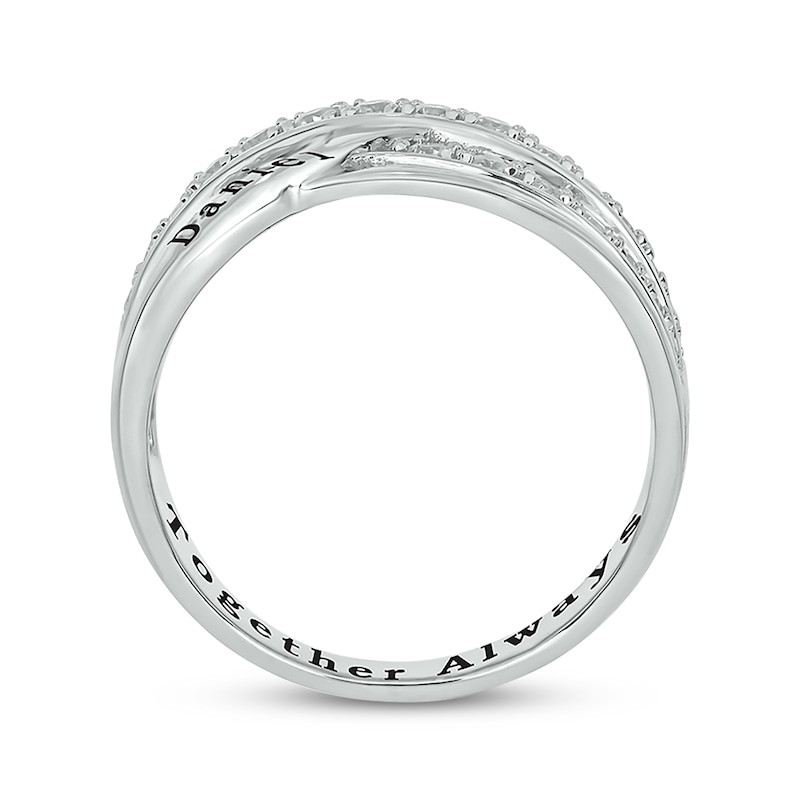 Diamond Crossover Promise Ring 1/3 ct tw Sterling Silver