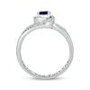 Thumbnail Image 3 of Blue Lab-Created Sapphire & Diamond Swirl Bypass Promise Ring 1/10 ct tw Sterling Silver
