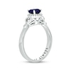 Thumbnail Image 2 of Blue Lab-Created Sapphire & Diamond Hearts Promise Ring 1/15 ct tw Sterling Silver