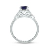 Thumbnail Image 3 of Blue Lab-Created Sapphire & Diamond Hearts Promise Ring 1/15 ct tw Sterling Silver