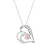 Thumbnail Image 2 of Heart-Shaped Lab-Created Opal & Round-Cut White Lab-Created Sapphire Heart Necklace Sterling Silver 18”
