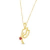 Thumbnail Image 2 of Round-Cut Lab-Created Ruby Graduation Cap Necklace 10K Yellow Gold
