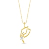 Thumbnail Image 1 of Round-Cut White Lab-Created Sapphire Graduation Cap Necklace 10K Yellow Gold