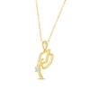 Thumbnail Image 2 of Round-Cut White Lab-Created Sapphire Graduation Cap Necklace 10K Yellow Gold