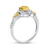 Thumbnail Image 1 of Pear-Shaped Citrine & White Lab-Created Sapphire Ring Sterling Silver
