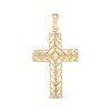 Thumbnail Image 0 of Men's Chevron Pattern Engraved Cross Charm 14K Yellow Gold