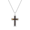 Thumbnail Image 1 of Men's Tiger's Eye Cross Necklace Stainless Steel 24"