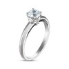 Round-Cut White & Black Diamond Solitaire Hidden Detail Engagement Ring 3/4 ct tw 14K White Gold