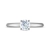 Round-Cut White & Black Diamond Solitaire Hidden Detail Engagement Ring 3/4 ct tw 14K White Gold