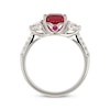 Thumbnail Image 1 of Cushion-Cut Lab-Created Ruby & White Lab-Created Sapphire Ring Sterling Silver