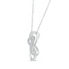 Thumbnail Image 2 of Diamond Double Infinity Necklace 1/5 ct tw Sterling Silver 18&quot;