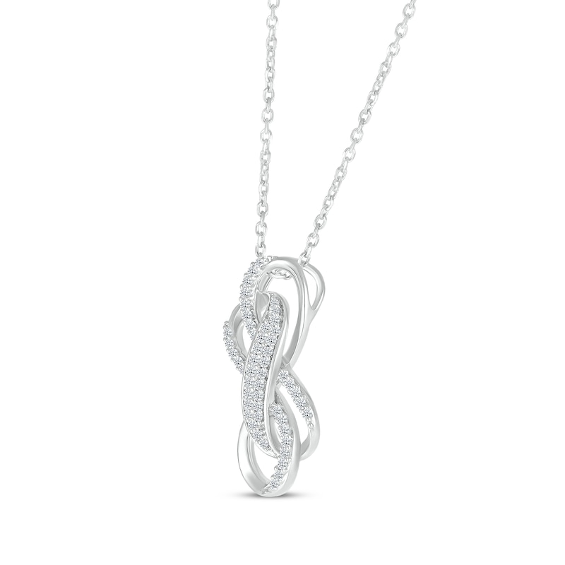 Diamond Double Infinity Necklace 1/5 ct tw Sterling Silver 18"