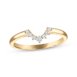 Now + Forever Diamond Contour Wedding Band 1/10 ct tw 14K Yellow Gold