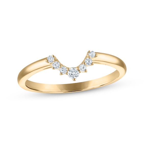 Now + Forever Diamond Contour Wedding Band 1/10 ct tw 14K Yellow Gold