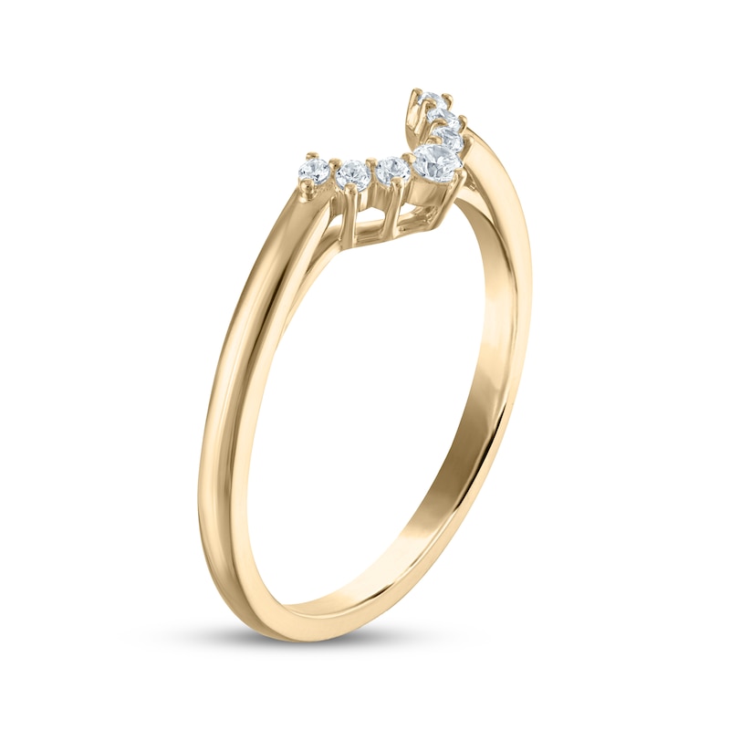 Main Image 2 of Now + Forever Diamond Contour Wedding Band 1/10 ct tw 14K Yellow Gold