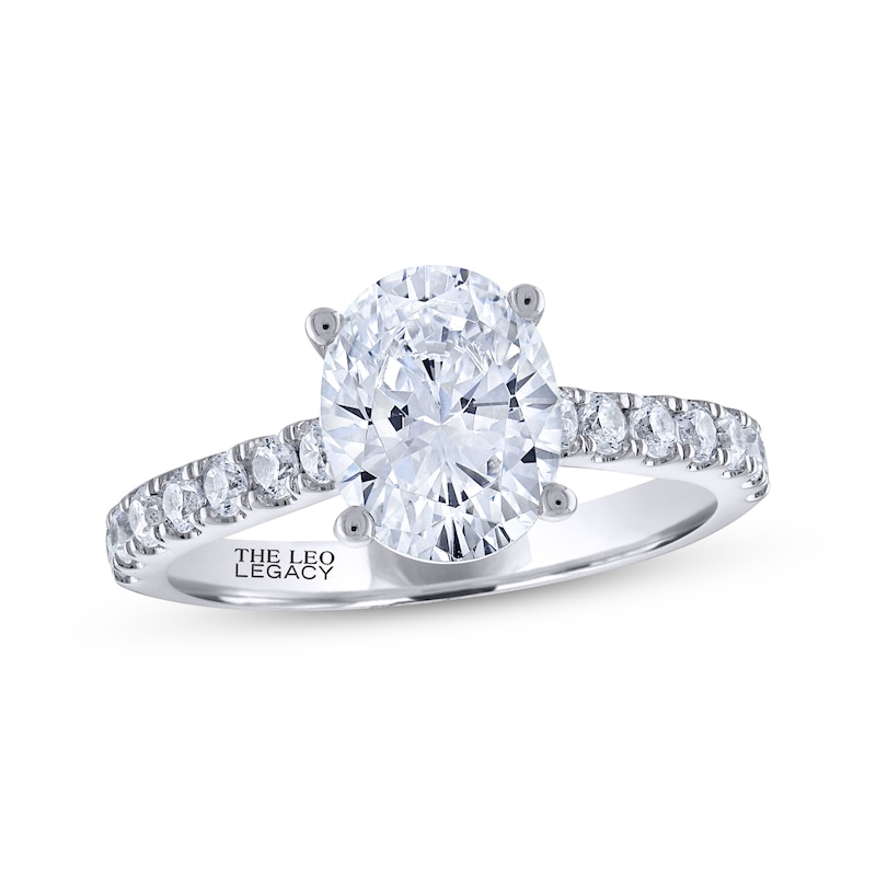 Main Image 1 of THE LEO Legacy Lab-Grown Diamond Oval-Cut Engagement Ring 2-1/2 ct tw 14K White Gold