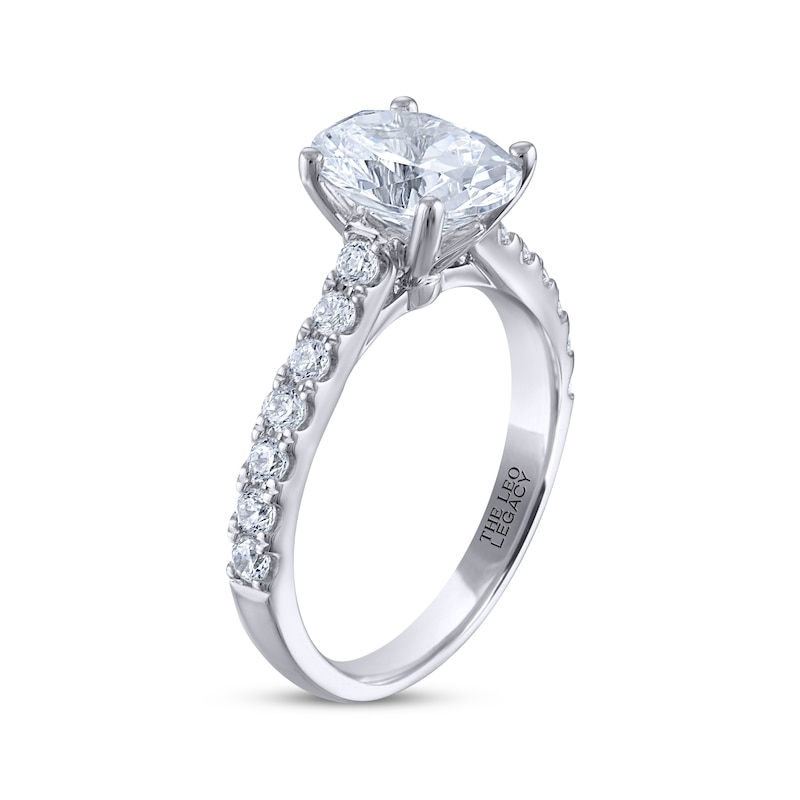 Main Image 2 of THE LEO Legacy Lab-Grown Diamond Oval-Cut Engagement Ring 2-1/2 ct tw 14K White Gold