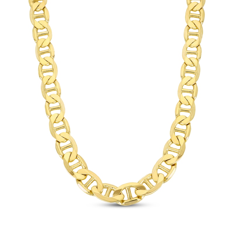 Solid Mariner Chain Necklace 10.1mm 10K Yellow Gold 24"
