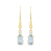 Thumbnail Image 2 of Oval-Cut Aquamarine & Diamond Dangle Earrings 1/20 ct tw 10K Yellow Gold