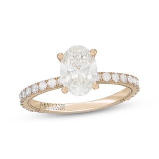 Neil Lane Artistry Oval-Cut Lab-Grown Diamond Engagement Ring 2 ct tw 14K Yellow Gold