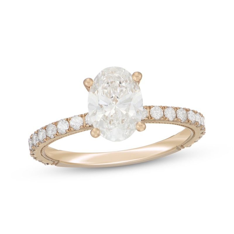 Neil Lane Artistry Oval-Cut Lab-Created Diamond Engagement Ring 2 ct tw 14K Yellow Gold