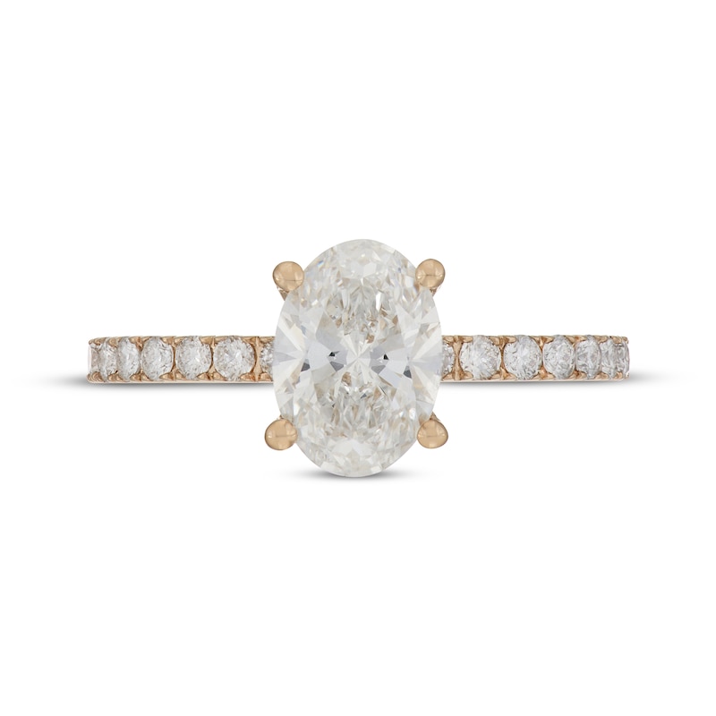 Main Image 3 of Neil Lane Artistry Oval-Cut Lab-Grown Diamond Engagement Ring 2 ct tw 14K Yellow Gold