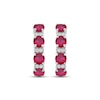 Thumbnail Image 2 of Lab-Created Ruby & White Lab-Created Sapphire Hoop Earrings Sterling Silver