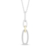 Thumbnail Image 1 of Linked Always Diamond Oval Chain Link Necklace 1/10 ct tw Sterling Silver & 10K Yellow Gold 18"