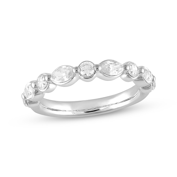Now + Forever Lab-Grown Diamonds Marquise & Round-Cut Wedding Band 1 ct tw 14K White Gold