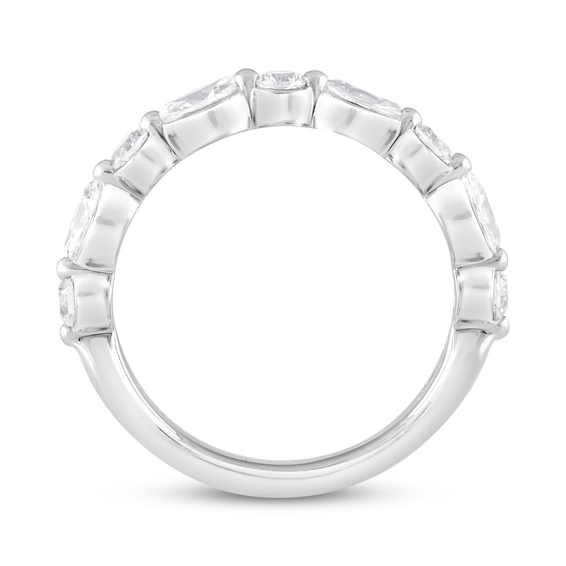 Main Image 3 of Now + Forever Lab-Grown Diamonds Marquise & Round-Cut Wedding Band 1 ct tw 14K White Gold