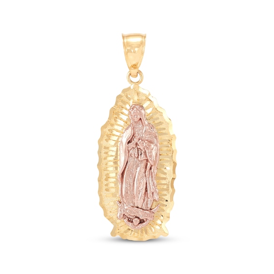 Diamond-Cut Our Lady of Guadalupe Charm 14K Two-Tone Gold