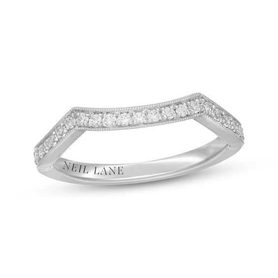 Neil Lane Diamond Contoured Wedding Band 1/4 ct tw 14K White Gold