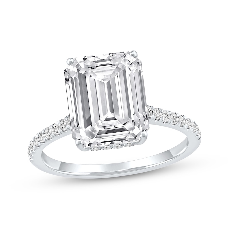 Main Image 1 of Now + Forever Lab-Grown Diamonds Emerald-Cut Engagement Ring 4-1/3 ct tw 14K White Gold