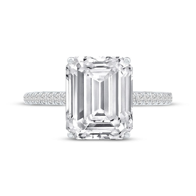 Main Image 3 of Now + Forever Lab-Grown Diamonds Emerald-Cut Engagement Ring 4-1/3 ct tw 14K White Gold