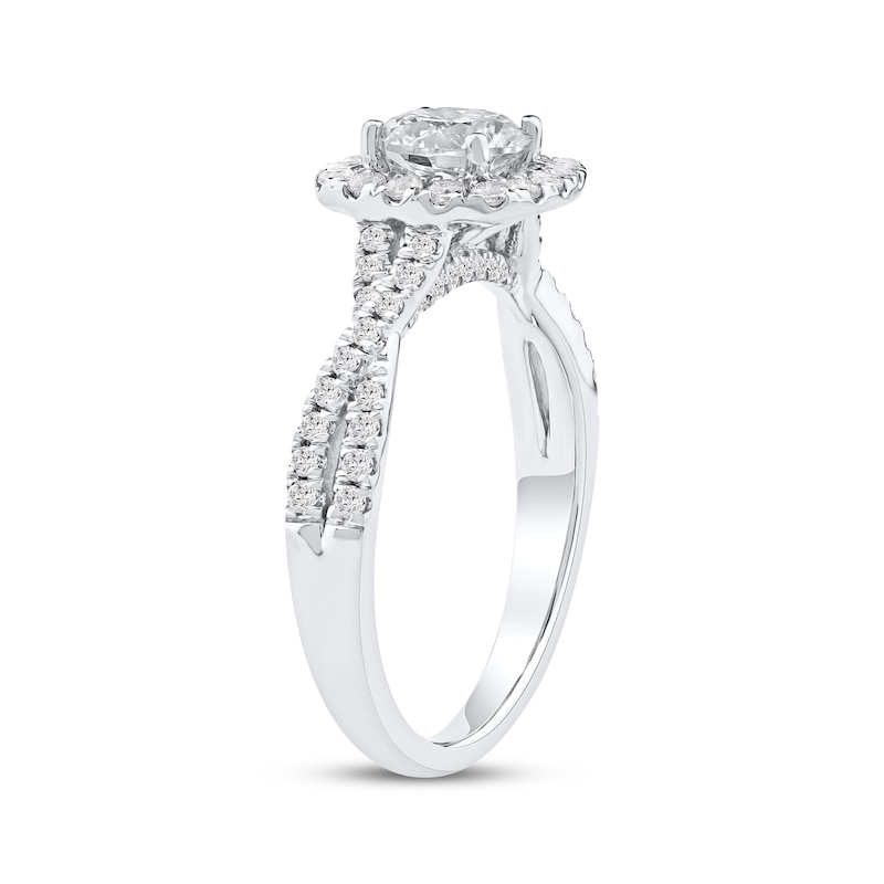 Main Image 2 of Now + Forever Lab-Grown Diamonds Round-Cut Halo Engagement Ring 1-1/2 ct tw 14K White Gold