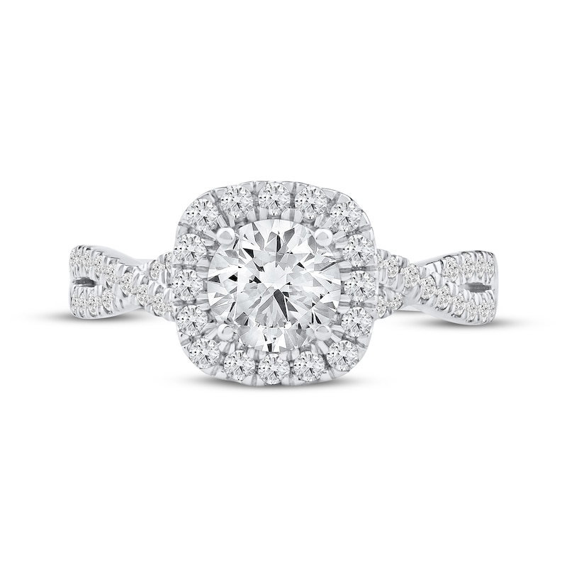 Main Image 3 of Now + Forever Lab-Grown Diamonds Round-Cut Halo Engagement Ring 1-1/2 ct tw 14K White Gold