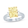 Thumbnail Image 1 of Monique Lhuillier Bliss Radiant-Cut Yellow & White Lab-Grown Diamond Engagement Ring 2-1/8 ct tw 18K White Gold