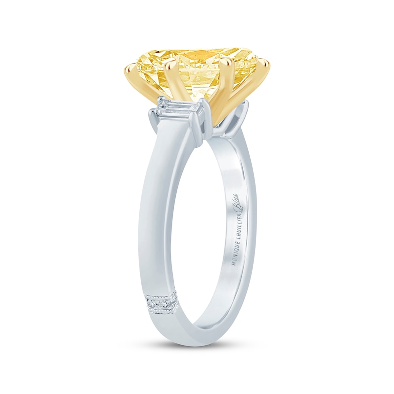 Main Image 2 of Monique Lhuillier Bliss Radiant-Cut Yellow & White Lab-Grown Diamond Engagement Ring 2-1/8 ct tw 18K White Gold