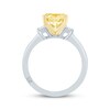 Thumbnail Image 3 of Monique Lhuillier Bliss Radiant-Cut Yellow & White Lab-Grown Diamond Engagement Ring 2-1/8 ct tw 18K White Gold