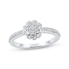 Thumbnail Image 1 of Multi-Diamond Sunflower Promise Ring 1/6 ct tw 10K White Gold