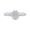 Thumbnail Image 3 of Multi-Diamond Sunflower Promise Ring 1/6 ct tw 10K White Gold