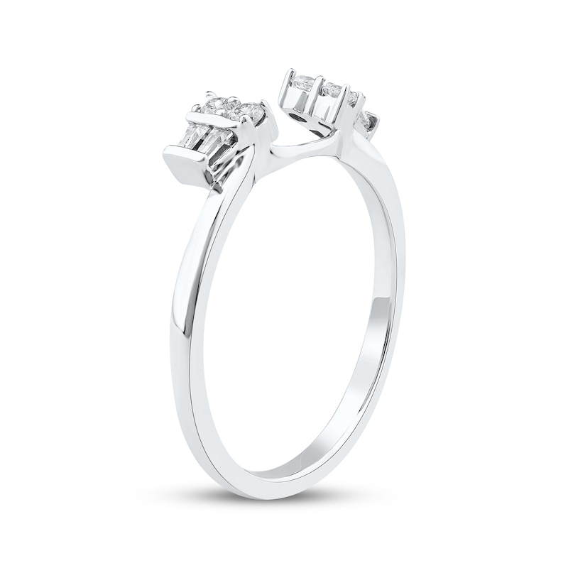 Main Image 2 of Now + Forever Baguette & Round-Cut Diamond Enhancer Ring 1/4 ct tw 14K White Gold