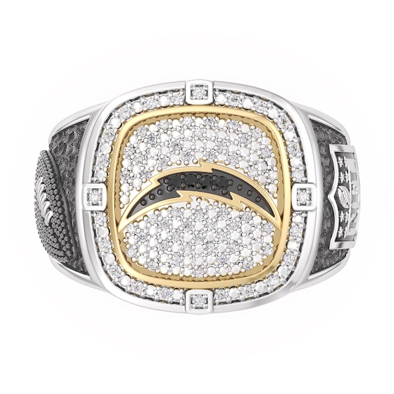 True Fans Los Angeles Chargers Championship Ring Sterling Silver & 10K Yellow Gold Ring