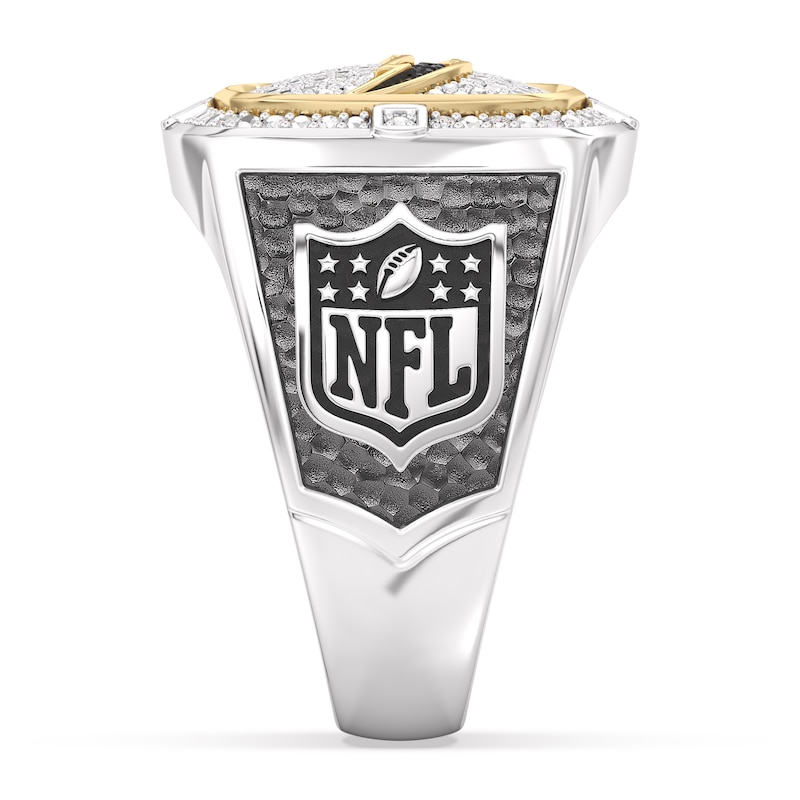 Main Image 3 of True Fans Los Angeles Chargers Championship Ring Sterling Silver & 10K Yellow Gold Ring